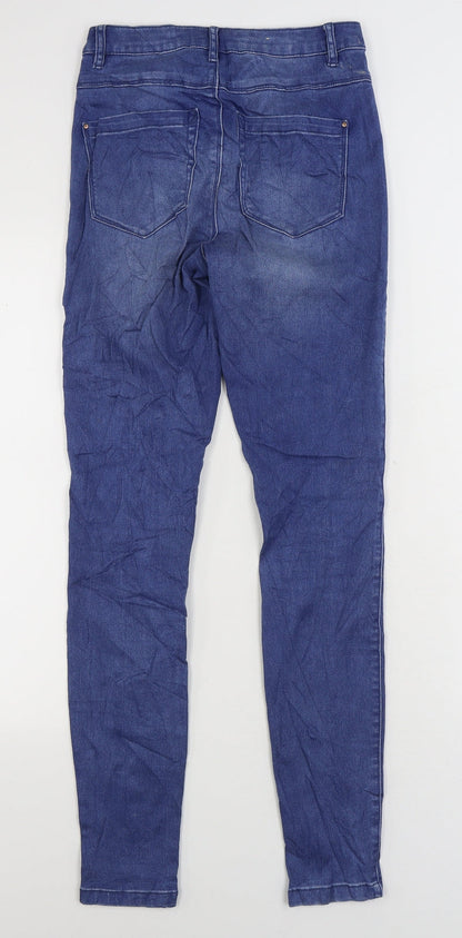 Only Womens Blue Cotton Skinny Jeans Size 4 L30 in Regular Zip
