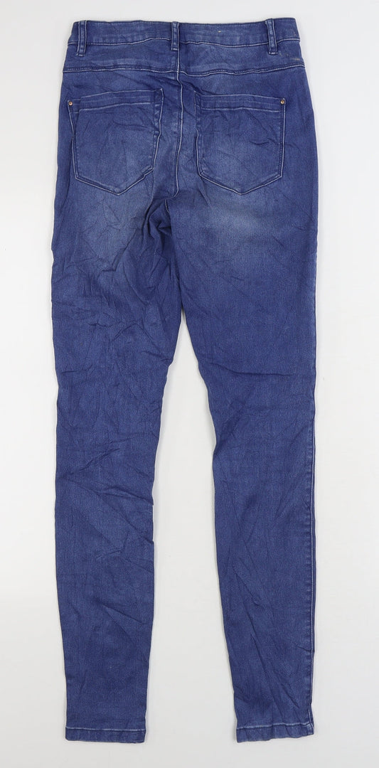 Only Womens Blue Cotton Skinny Jeans Size 4 L30 in Regular Zip