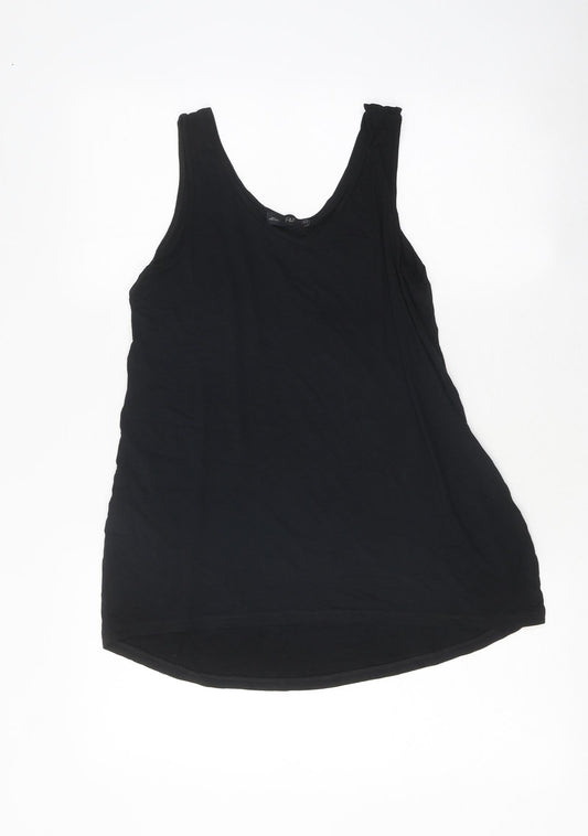 F&F Womens Black Polyester Basic Tank Size 10 V-Neck