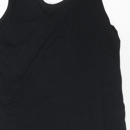 F&F Womens Black Polyester Basic Tank Size 10 V-Neck
