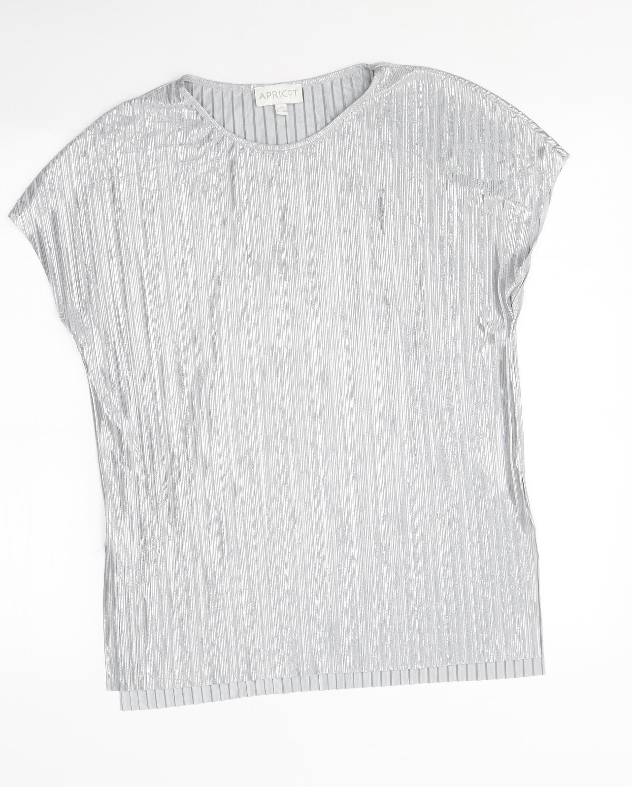 Womens UK Size 8 Apricot Silver Basic Polo