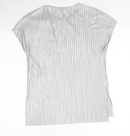 Womens UK Size 8 Apricot Silver Basic Polo