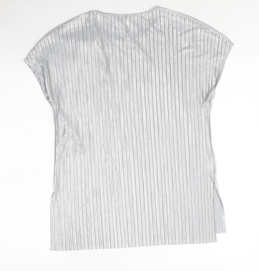 Womens UK Size 8 Apricot Silver Basic Polo