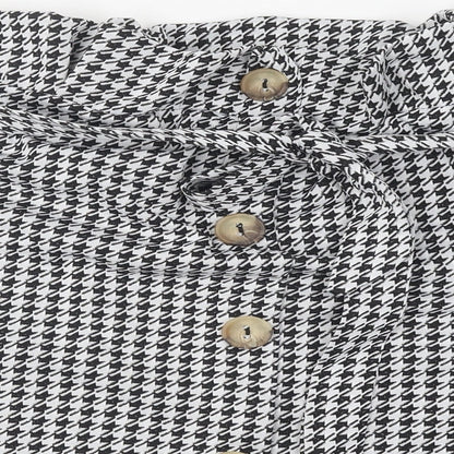LIMITED Womens Black Check Polyester A-Line Skirt Size 26 Tie - Size 26-28