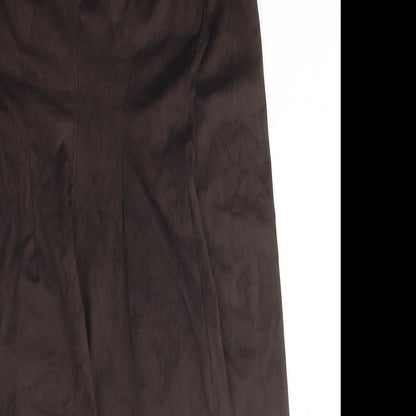 Zara Womens Brown Polyester Bodycon Size XS Round Neck Zip - Ruched