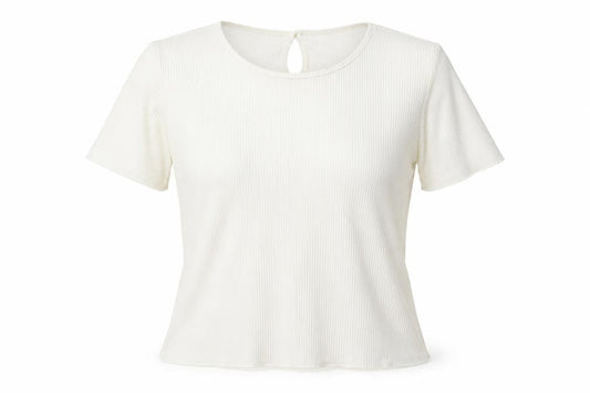 Womens UK Size 14 Amber White Basic T-Shirt