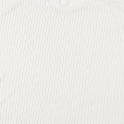 Womens UK Size 14 Amber White Basic T-Shirt
