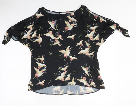 Womens UK Size 6 Dorothy Perkins Black Basic Blouse