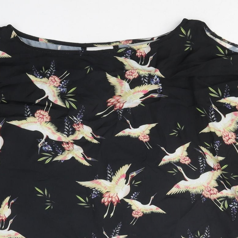 Womens UK Size 6 Dorothy Perkins Black Basic Blouse