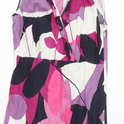 Moda Womens Multicoloured Floral Polyester Maxi Size 14 V-Neck Zip