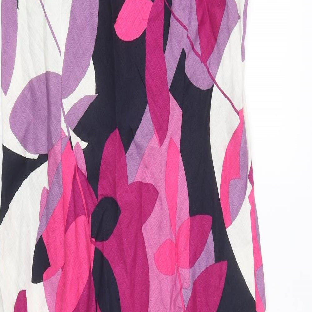 Moda Womens Multicoloured Floral Polyester Maxi Size 14 V-Neck Zip