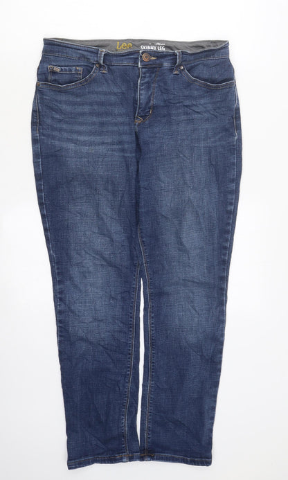 Lee Mens Blue Cotton Skinny Jeans Size S L35 in Slim Zip