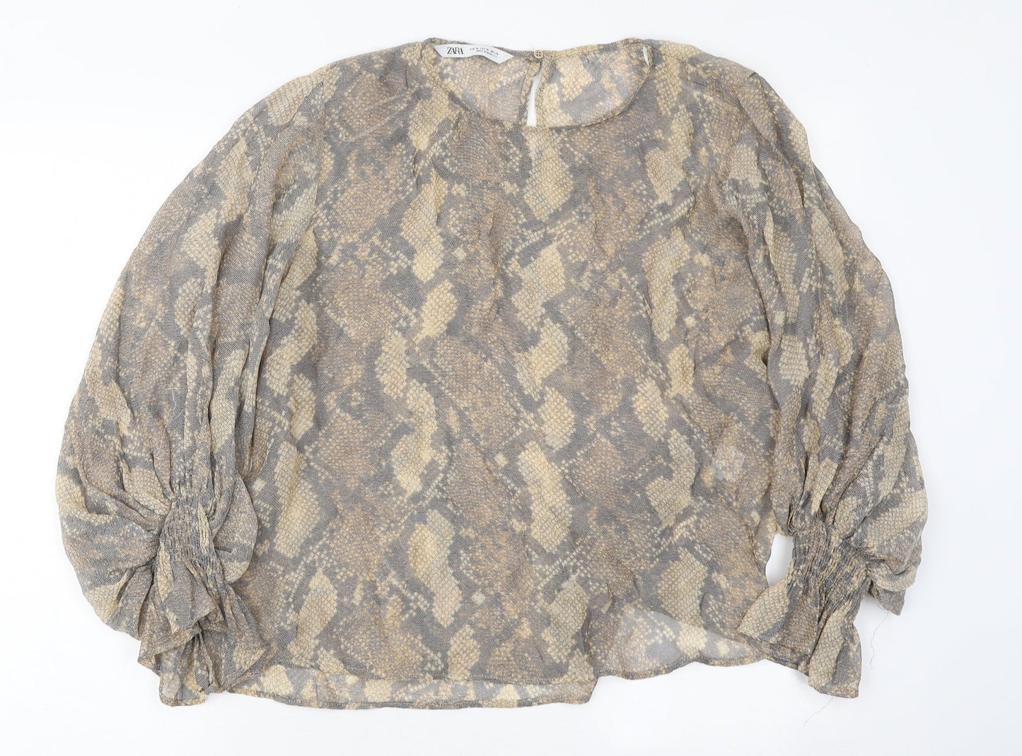 Womens UK Size M Zara Brown Basic Blouse