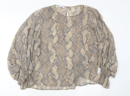 Womens UK Size M Zara Brown Basic Blouse