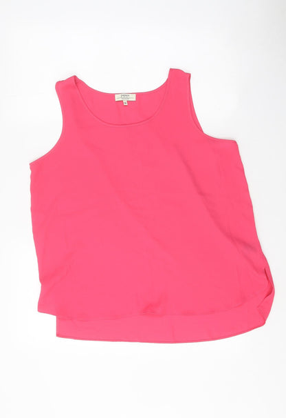Papaya Womens Pink Polyester Basic Tank Size 14 Round Neck