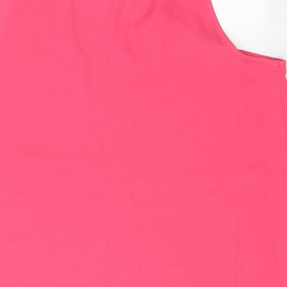 Papaya Womens Pink Polyester Basic Tank Size 14 Round Neck