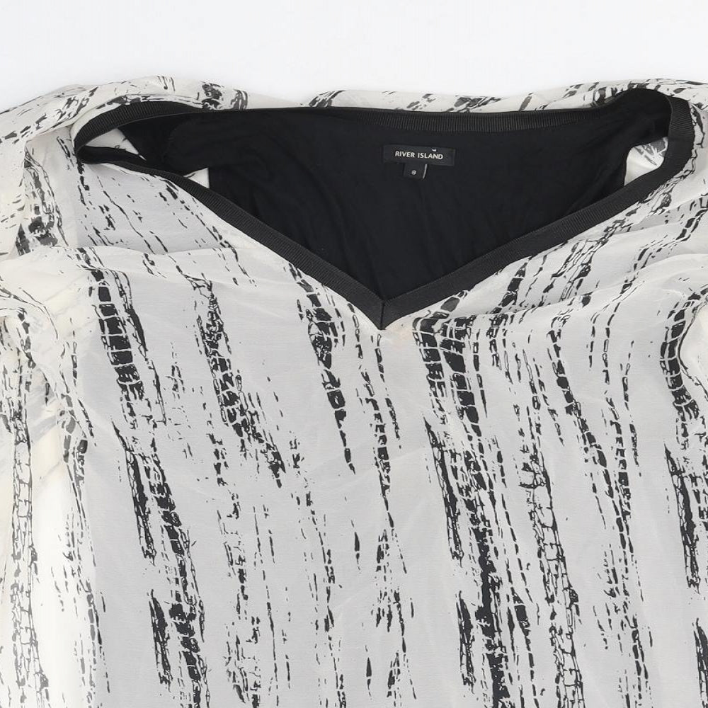 Womens UK Size 8 River Island White Basic Blouse
