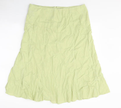 Autonomy Womens Green Polyester A-Line Skirt Size 14 Zip