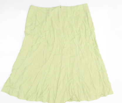 Autonomy Womens Green Polyester A-Line Skirt Size 14 Zip
