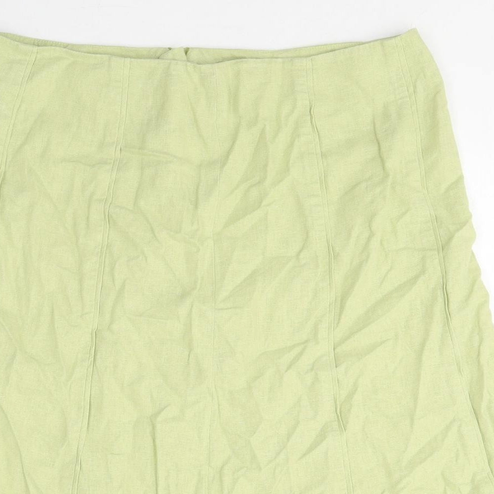Autonomy Womens Green Polyester A-Line Skirt Size 14 Zip