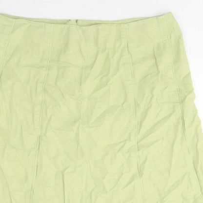Autonomy Womens Green Polyester A-Line Skirt Size 14 Zip