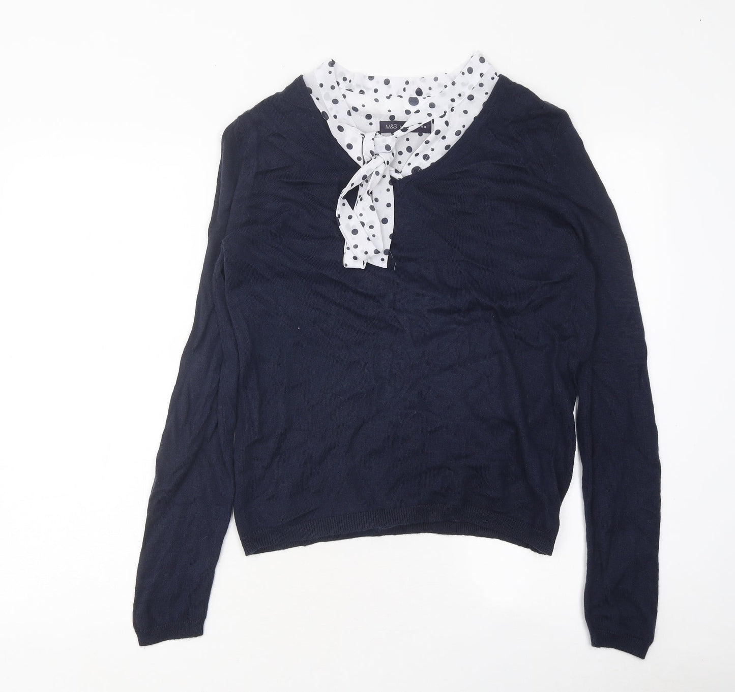 Womens UK Size 10 Marks and Spencer Blue Pullover Jumper