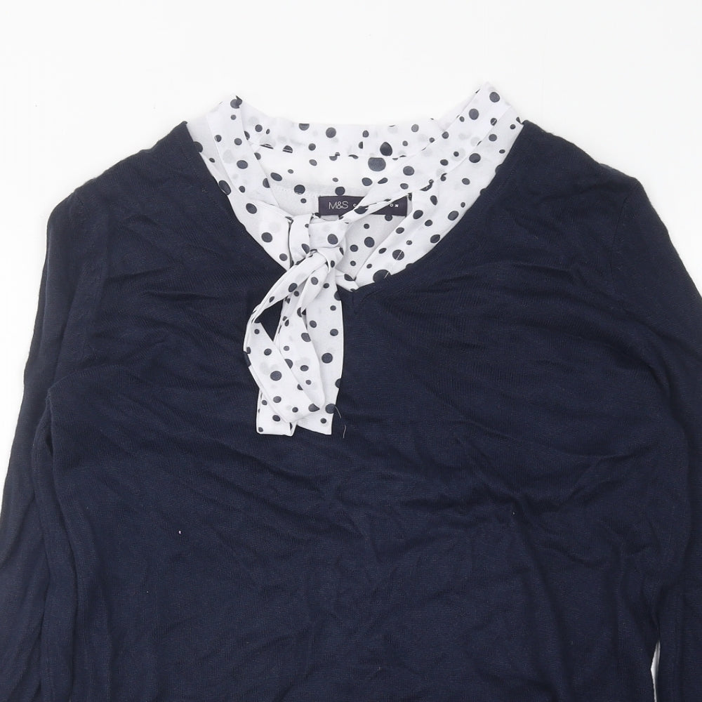 Womens UK Size 10 Marks and Spencer Blue Pullover Jumper