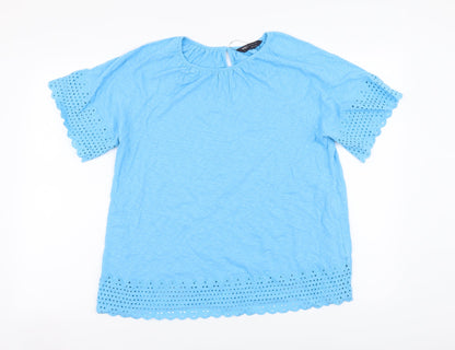 Womens UK Size 6 Marks and Spencer Blue Basic Blouse