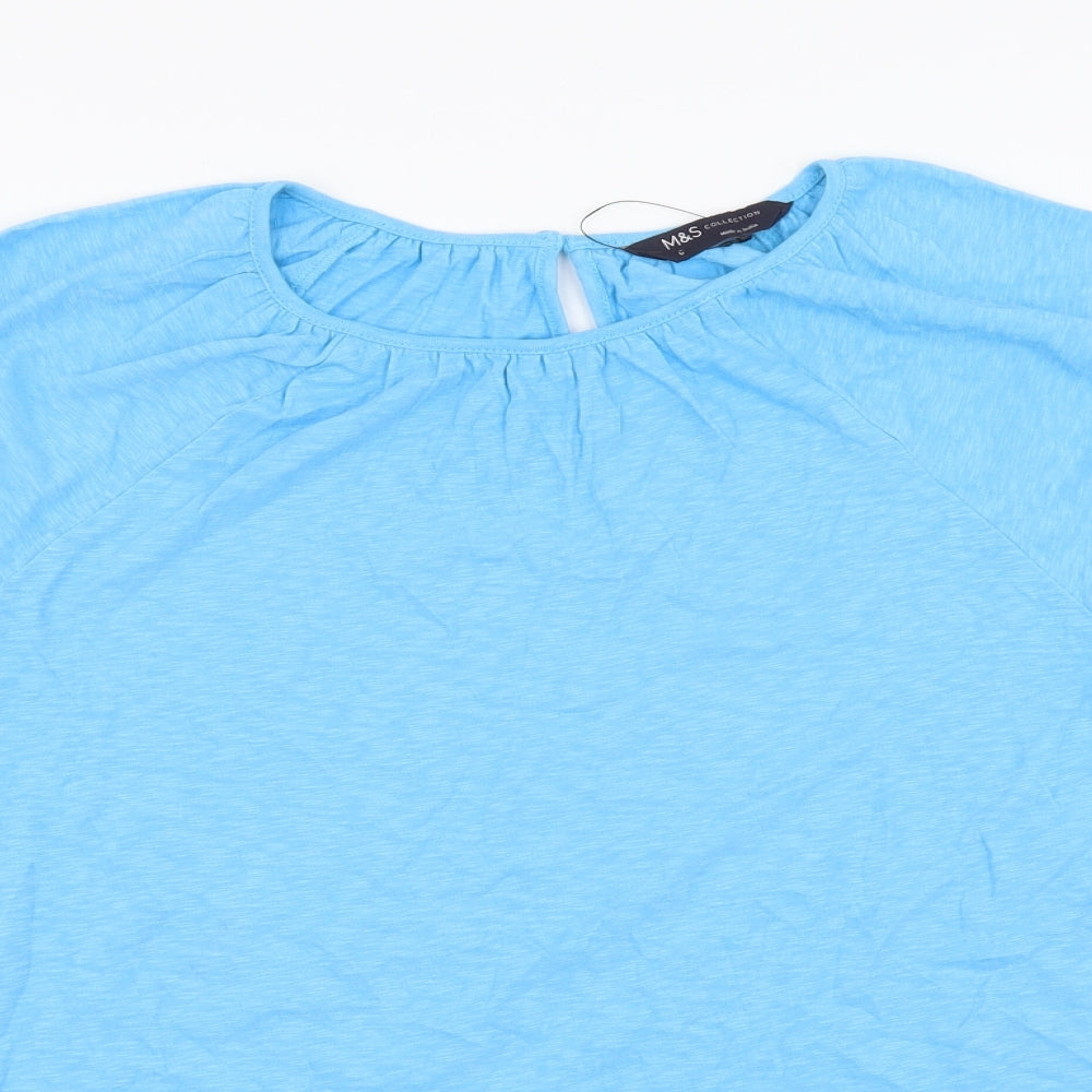 Womens UK Size 6 Marks and Spencer Blue Basic Blouse