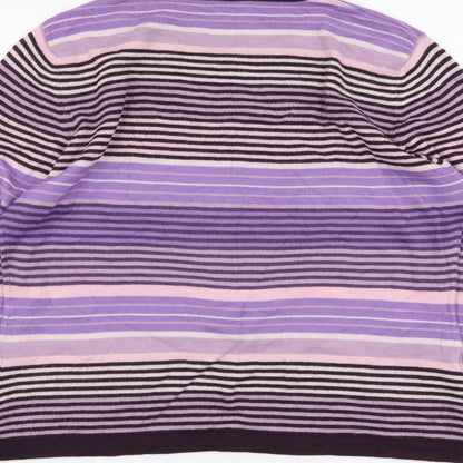 Country Casuals Womens Multicoloured Round Neck Striped Acrylic Pullover Jumper Size L