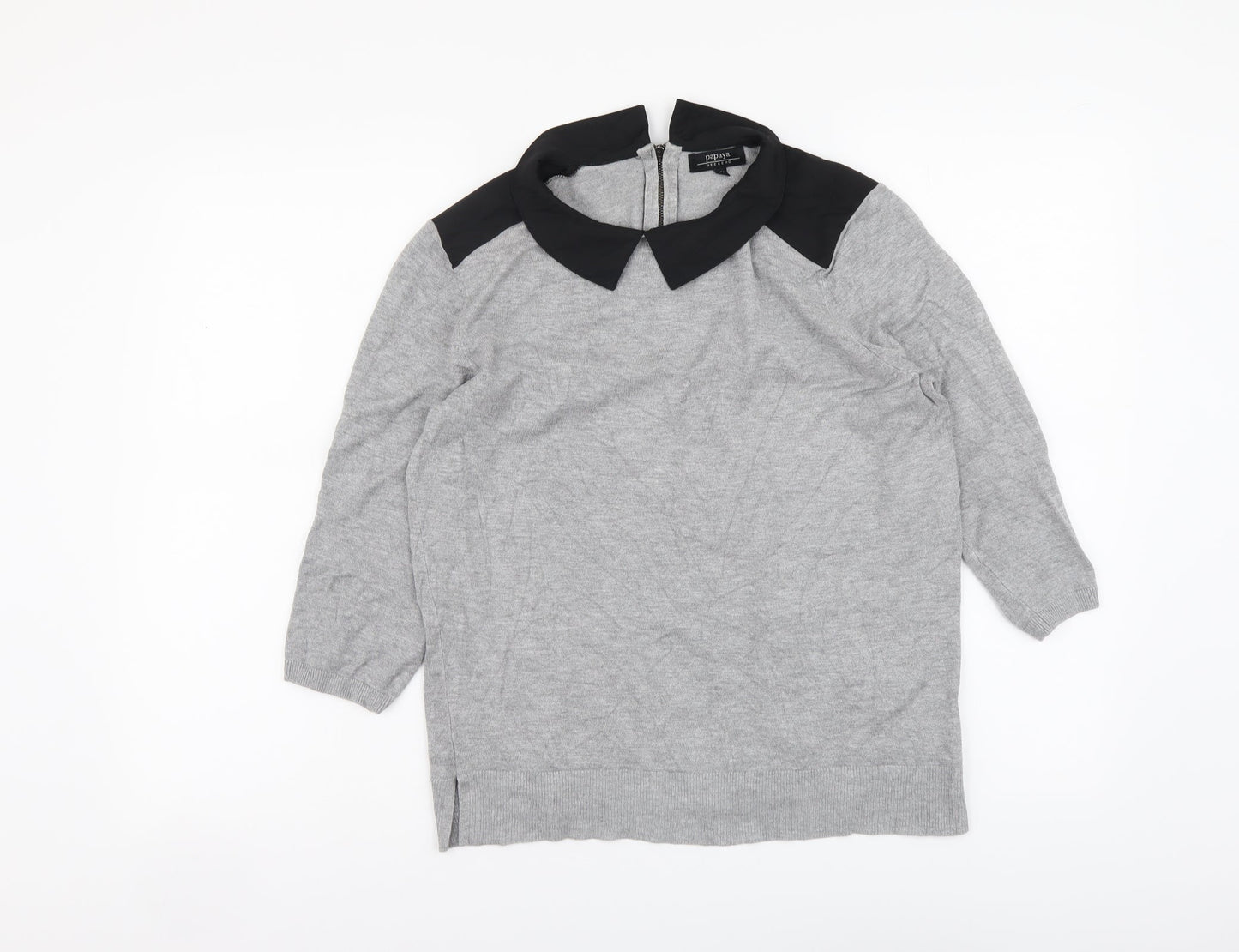 Womens UK Size 14 Papaya Grey Pullover Jumper