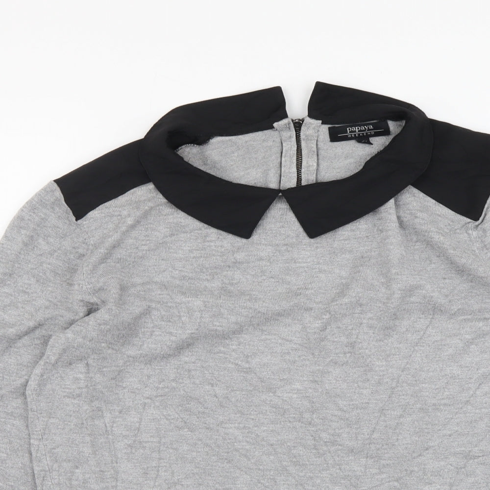 Womens UK Size 14 Papaya Grey Pullover Jumper