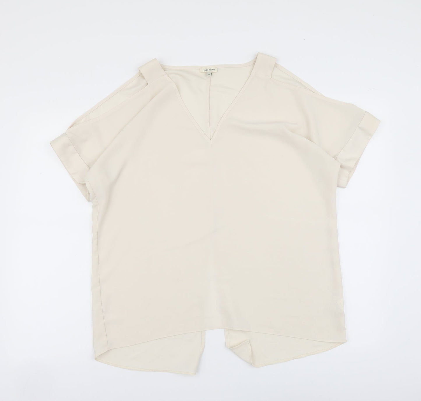 Womens UK Size 12 River Island Beige Basic Blouse
