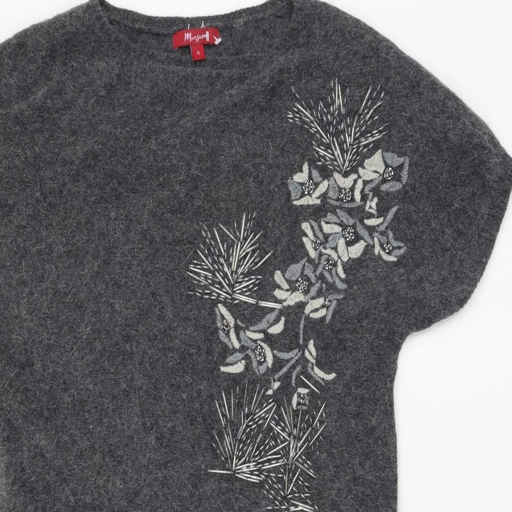 Womens UK Size S Monsoon Grey Tunic Jumper