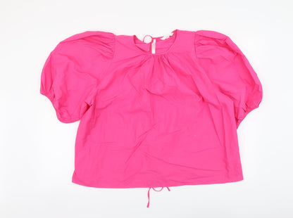 Womens UK Size L H&M Pink Basic Blouse