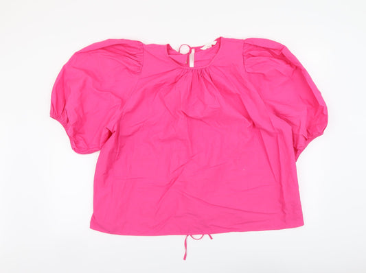 Womens UK Size L H&M Pink Basic Blouse