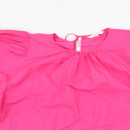 Womens UK Size L H&M Pink Basic Blouse