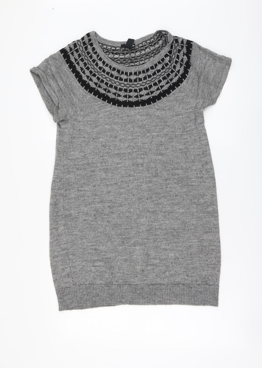 Womens UK Size M H&M Grey Tunic Jumper