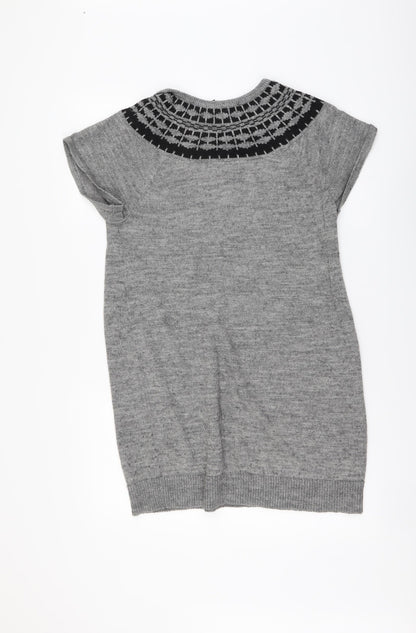 Womens UK Size M H&M Grey Tunic Jumper