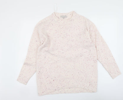 Nutmeg Womens Pink Round Neck Acrylic Pullover Jumper Size 10