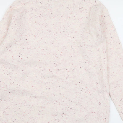 Nutmeg Womens Pink Round Neck Acrylic Pullover Jumper Size 10