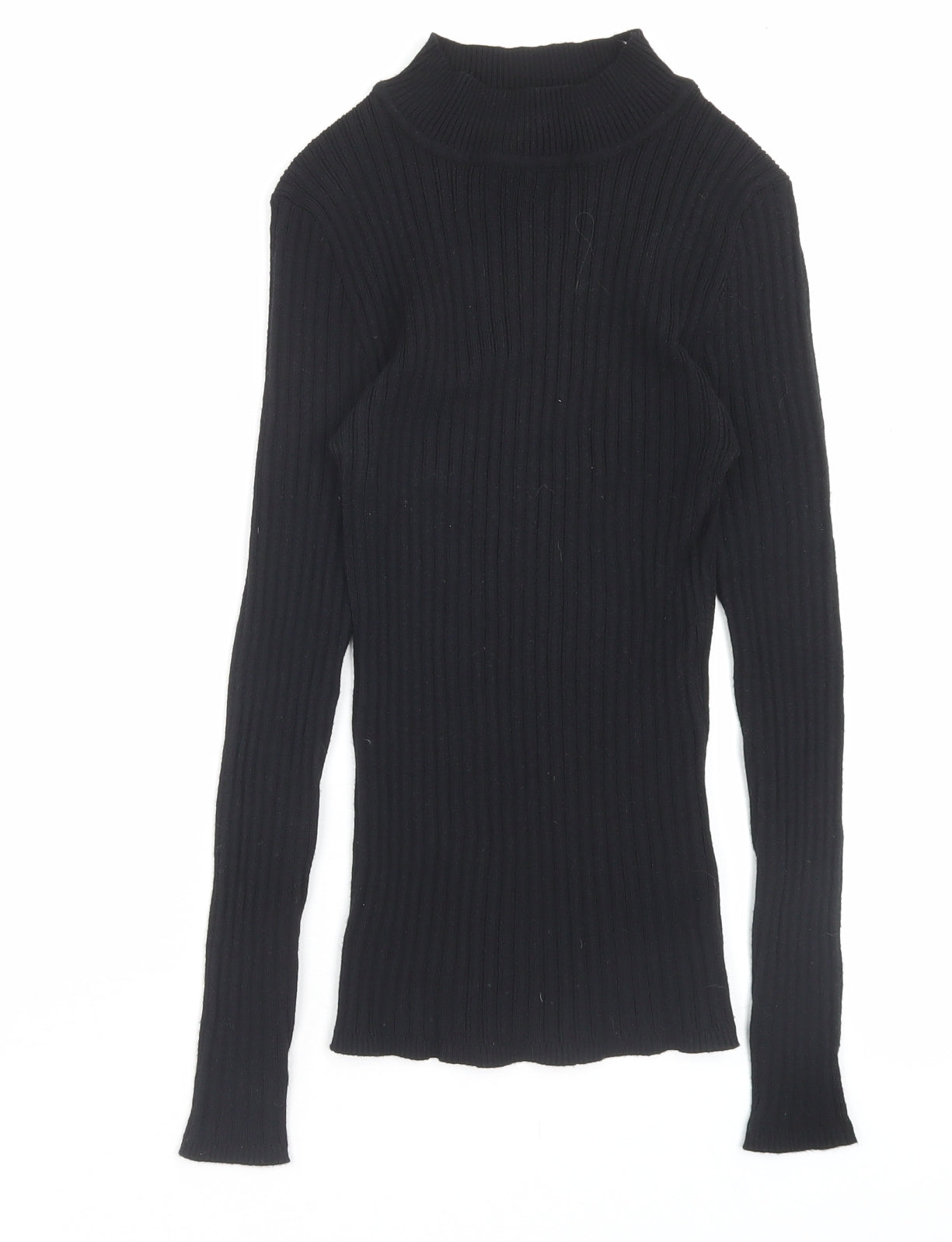 Primark Womens Black Mock Neck Polyester Pullover Jumper Size S