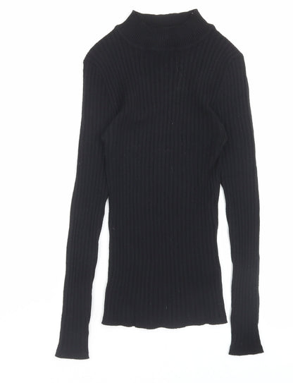 Primark Womens Black Mock Neck Polyester Pullover Jumper Size S