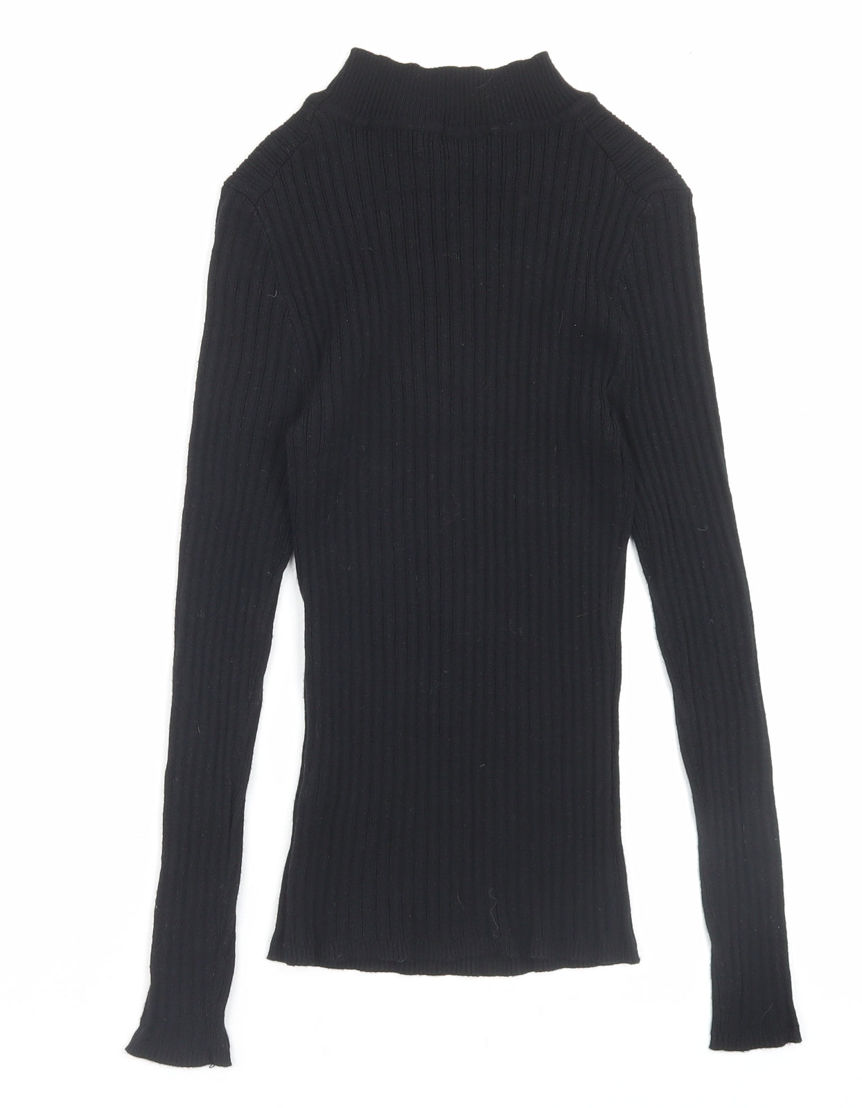 Primark Womens Black Mock Neck Polyester Pullover Jumper Size S