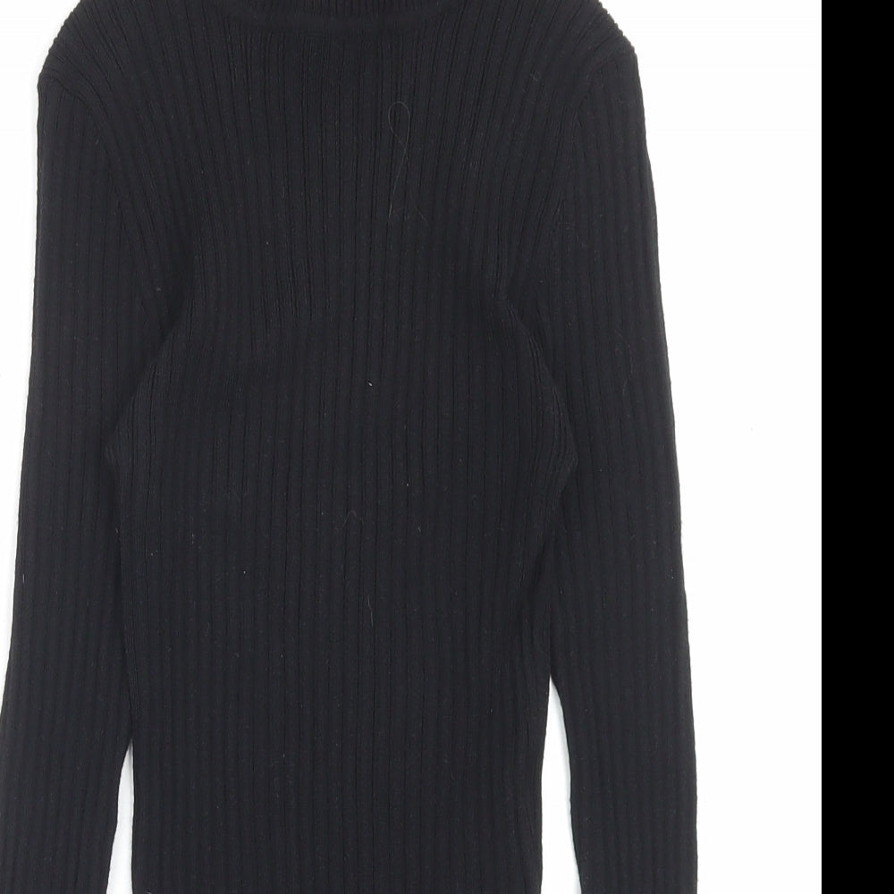 Primark Womens Black Mock Neck Polyester Pullover Jumper Size S