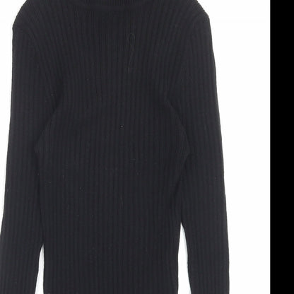 Primark Womens Black Mock Neck Polyester Pullover Jumper Size S