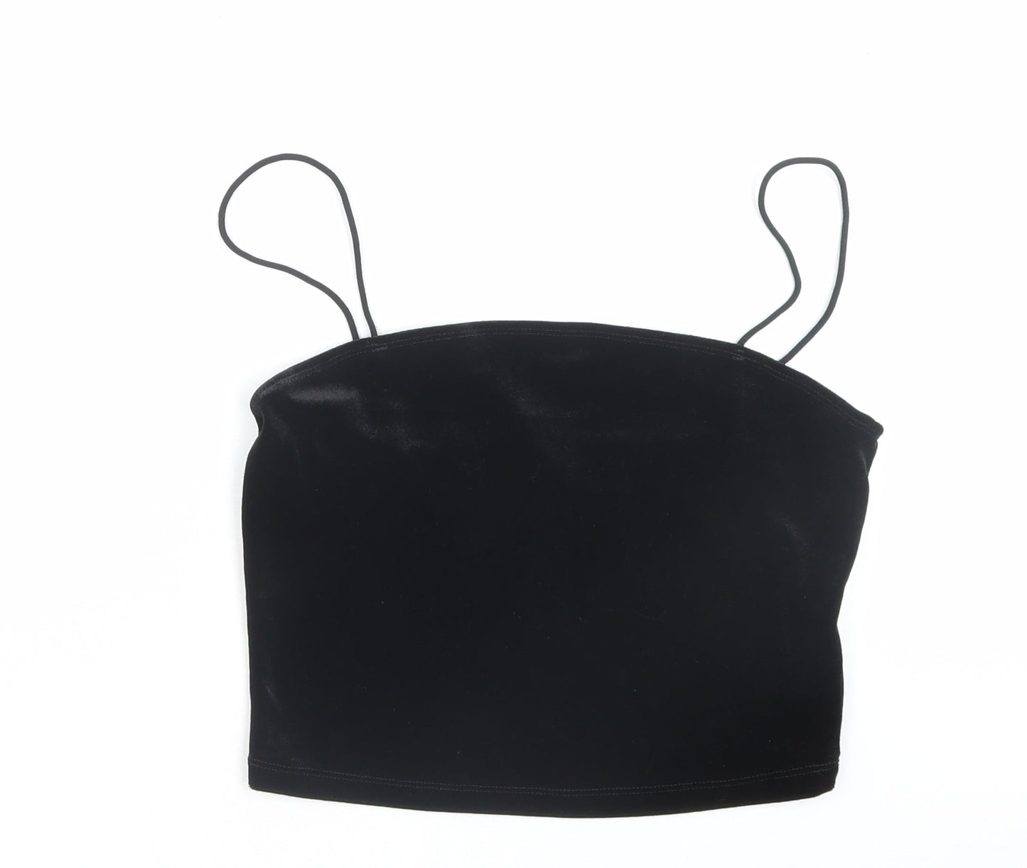 SheIn Womens Black Polyester Cropped Tank Size M Square Neck