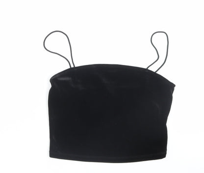 SheIn Womens Black Polyester Cropped Tank Size M Square Neck