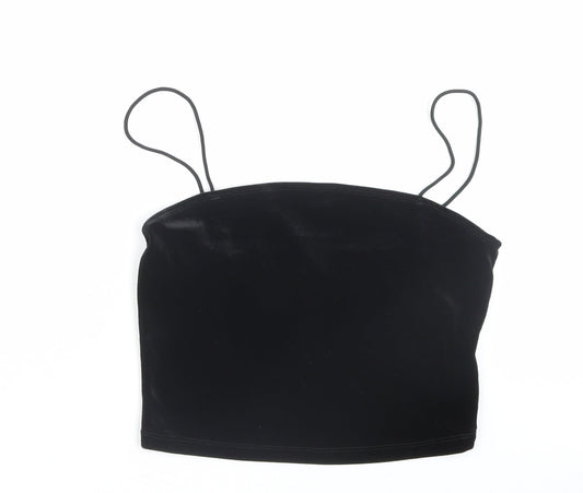 SheIn Womens Black Polyester Cropped Tank Size M Square Neck