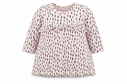 George Girls Pink Geometric Cotton A-Line Size 3-6 Months Crew Neck Button